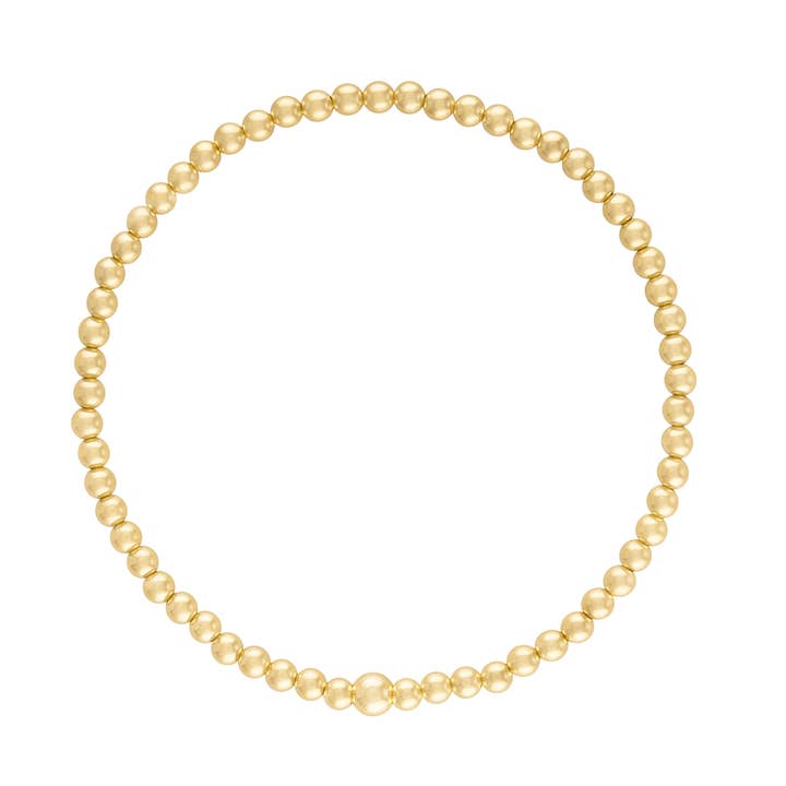 Bracelet à perles bulle en or 3 mm pour la vente par Olivia Le