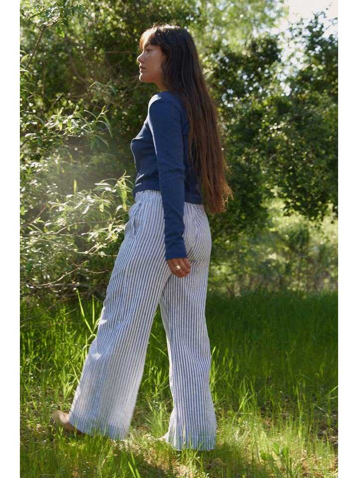 LA RELAXED - Vendita all'ingrosso Pantalone - Donna - Pantaloni a righe lavati