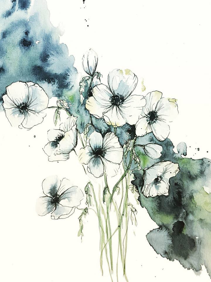 Dancing Daisies Art Print for wholesale by Jradartdesign