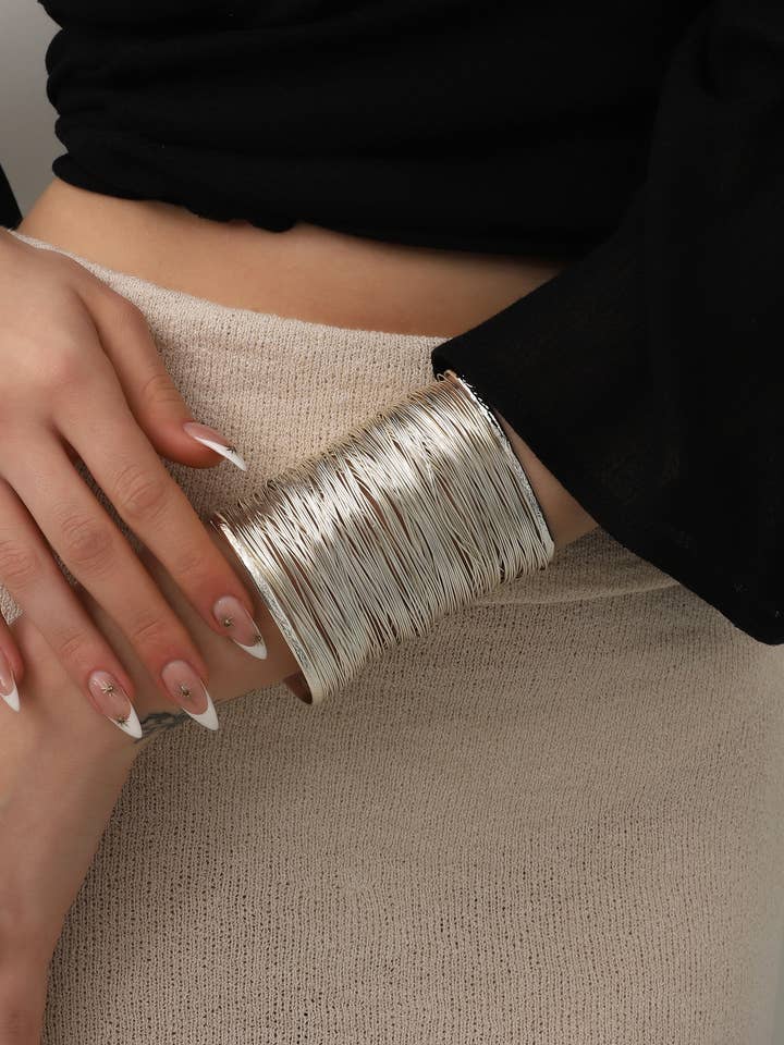 Verzilverde manchetarmband voor wholesale door BUBU BY TEKIN SHOP