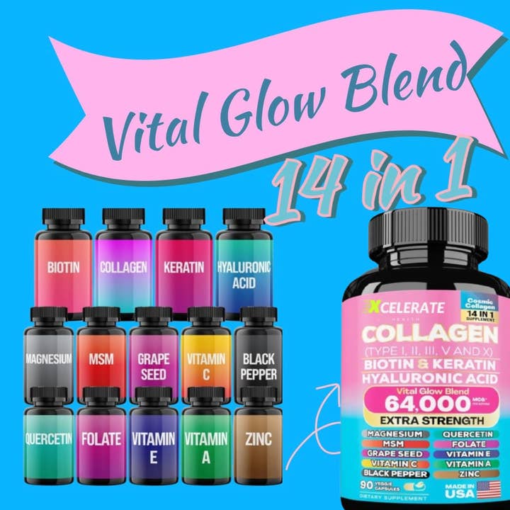 Xcelerate Health - Wholesale Oral supplement/vitamin - Radiant Calm Wellness Duo – Collagen with Lions Mane GABA6