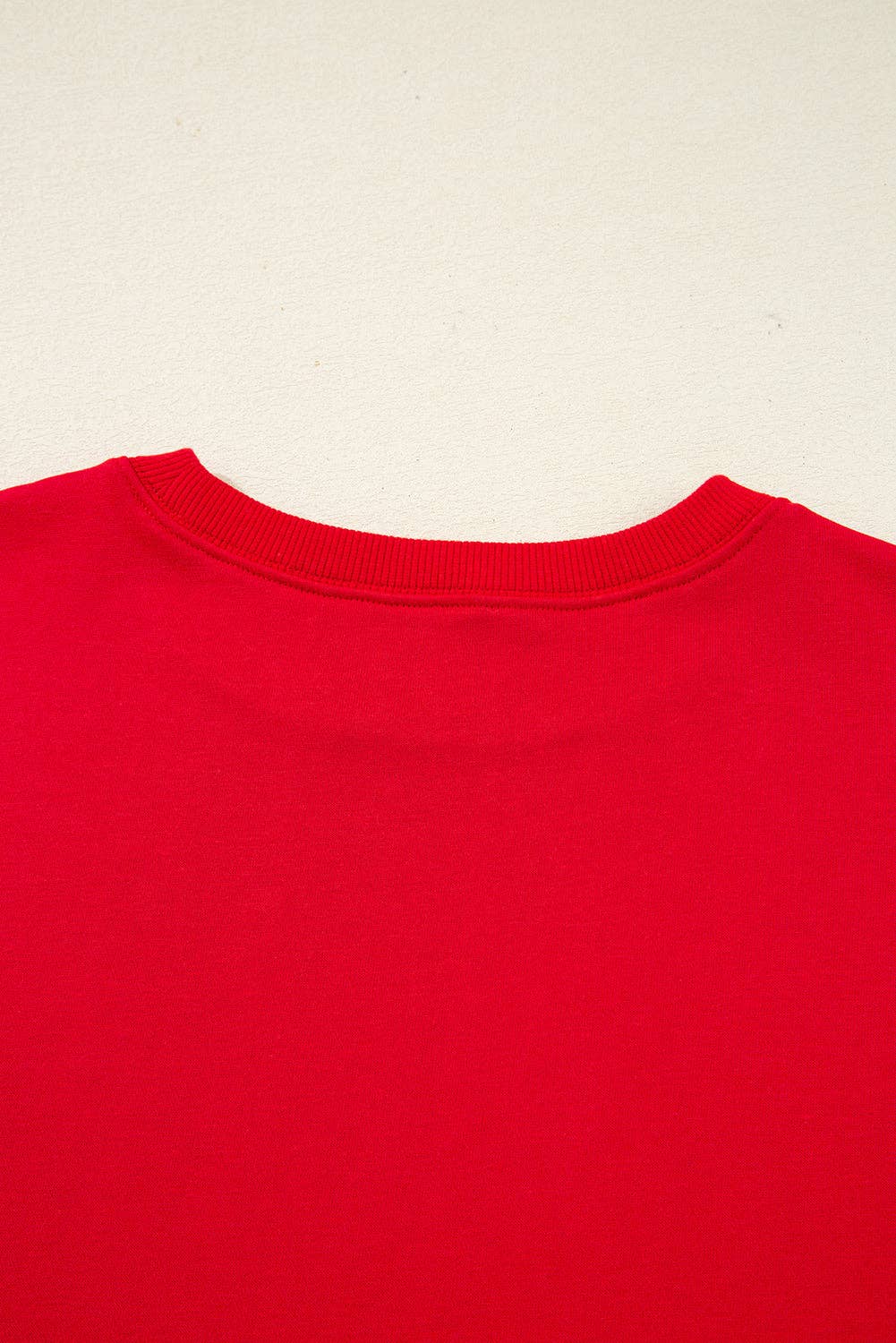 Fiery Red Varsity Striped Sleeve Drop Shoulder Sweatshirt and Short Set for wholesale on Faire5