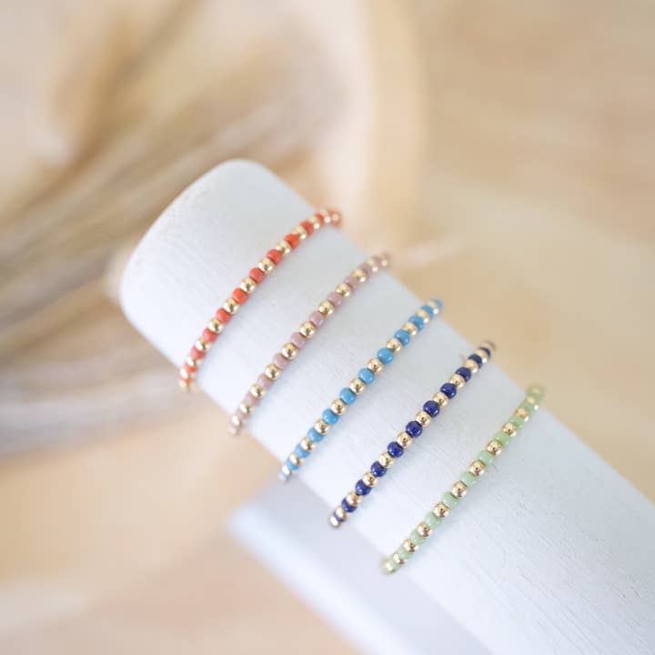 Stackable Gold Beaded Bracelet – Autumn Jewelry: Greenbrier for wholesale by Amethyst and Opal