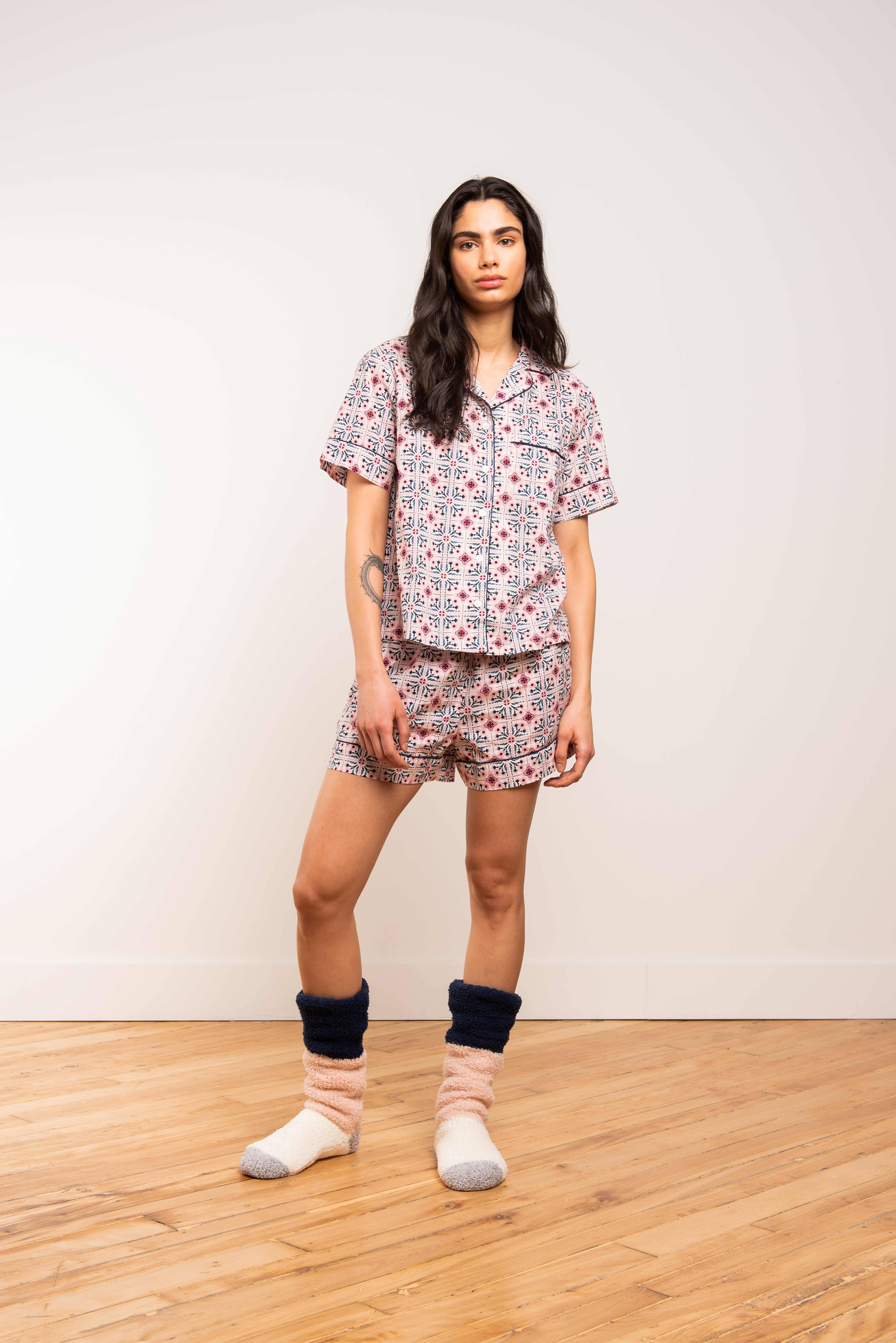 LATTELOVE - Wholesale Sleepwear Set - Women's - Cotton Poplin PJ Set2