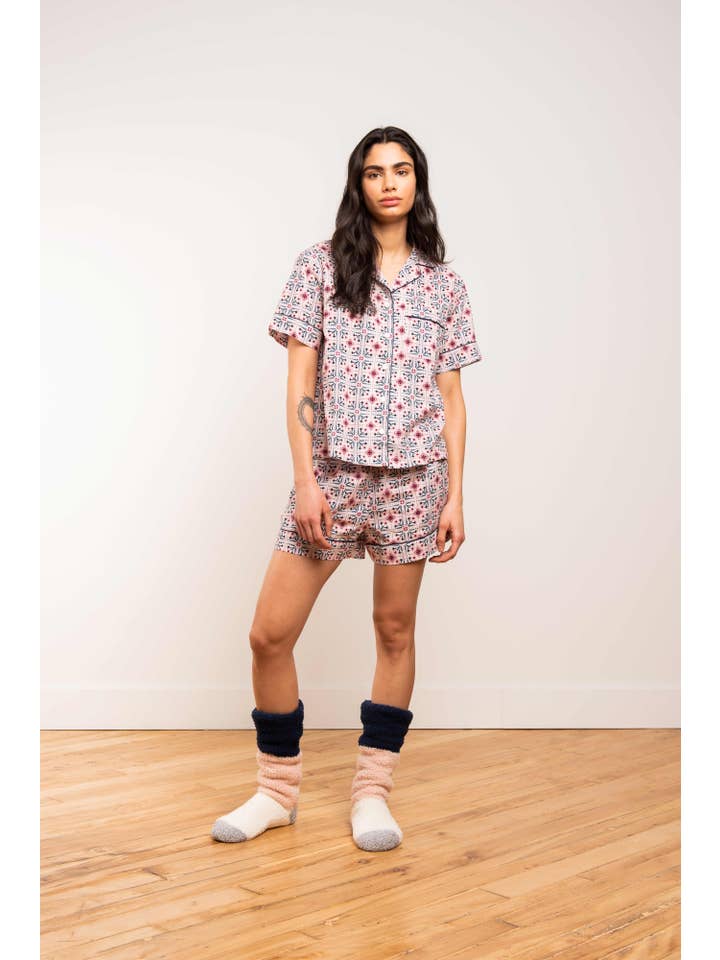 LATTELOVE - Wholesale Sleepwear Set - Women's - Cotton Poplin PJ Set2