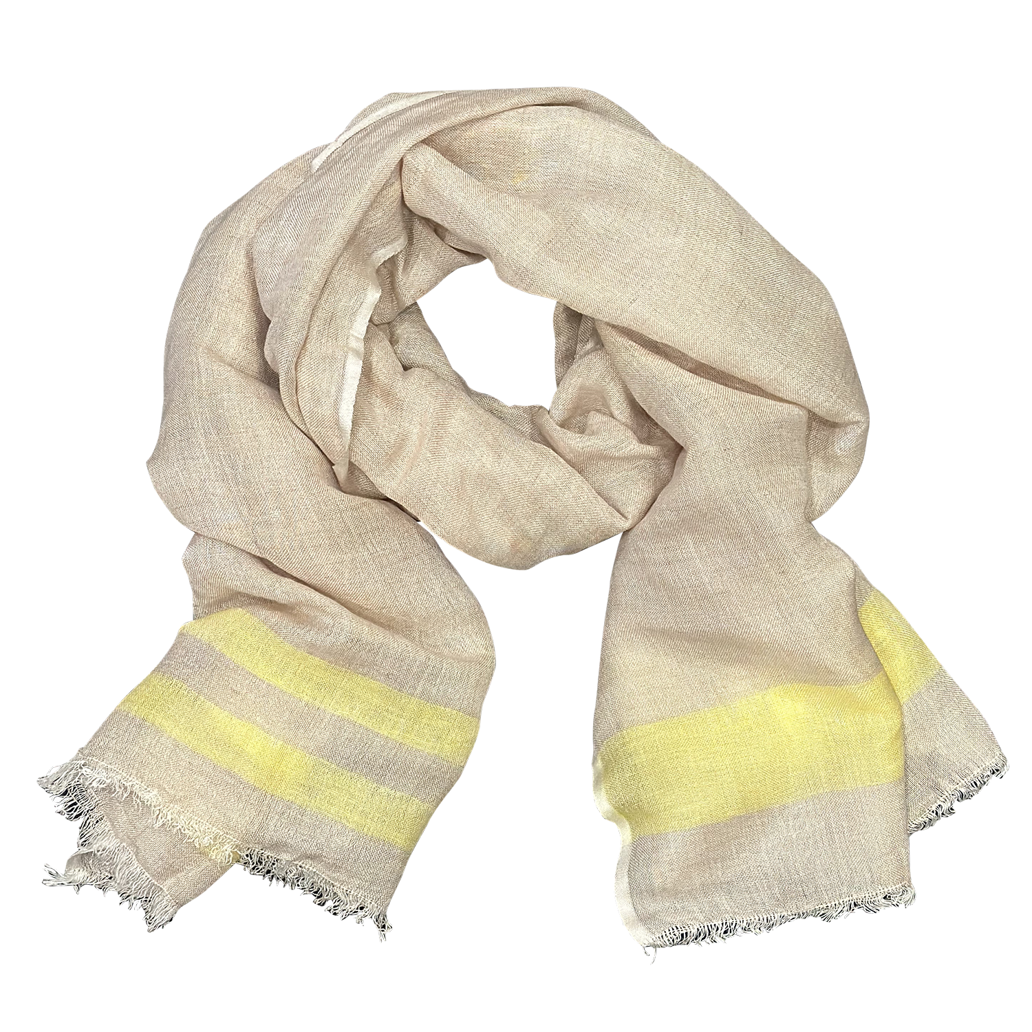 Chloe & Lex - Wholesale Scarf - Women's - Pure Linen with Fresh Stripes Lightweight Scarf for Women2