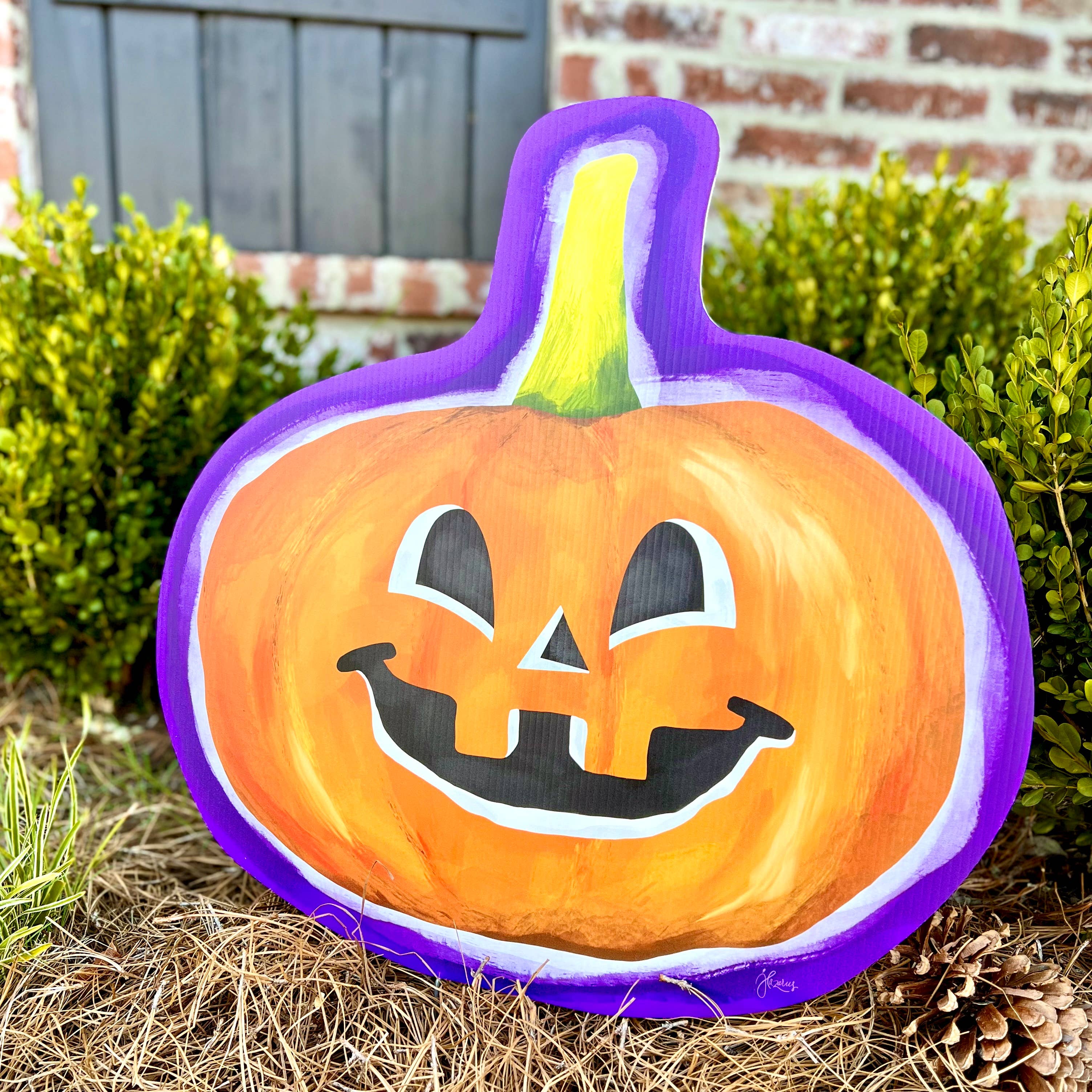 Songbird Grove Collection - Wholesale Garden/Lawn Stake - Jolly Jack O’Lantern Pumpkin Garden Stake5