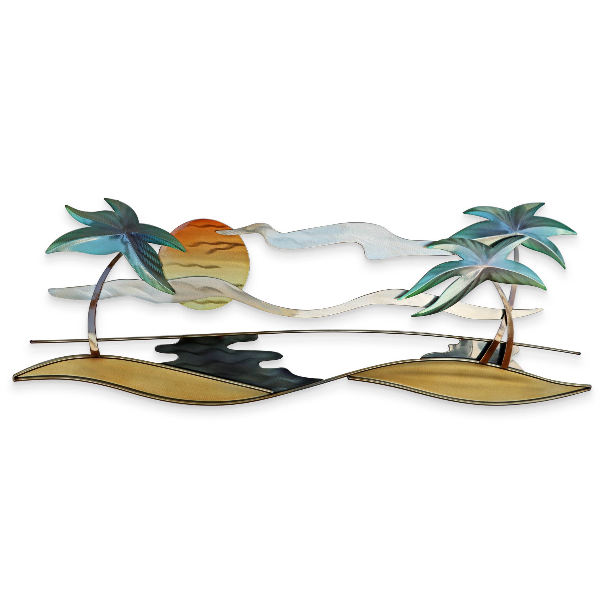 T.I. Design - Wholesale Sculpture - Tropical Beach Metal Wall Sculpture0