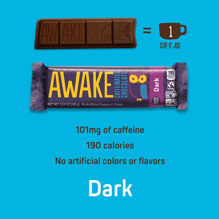 Kelli's - Wholesale Chocolate Bar - Awake Caffeinated Dark Chocolate Bars3