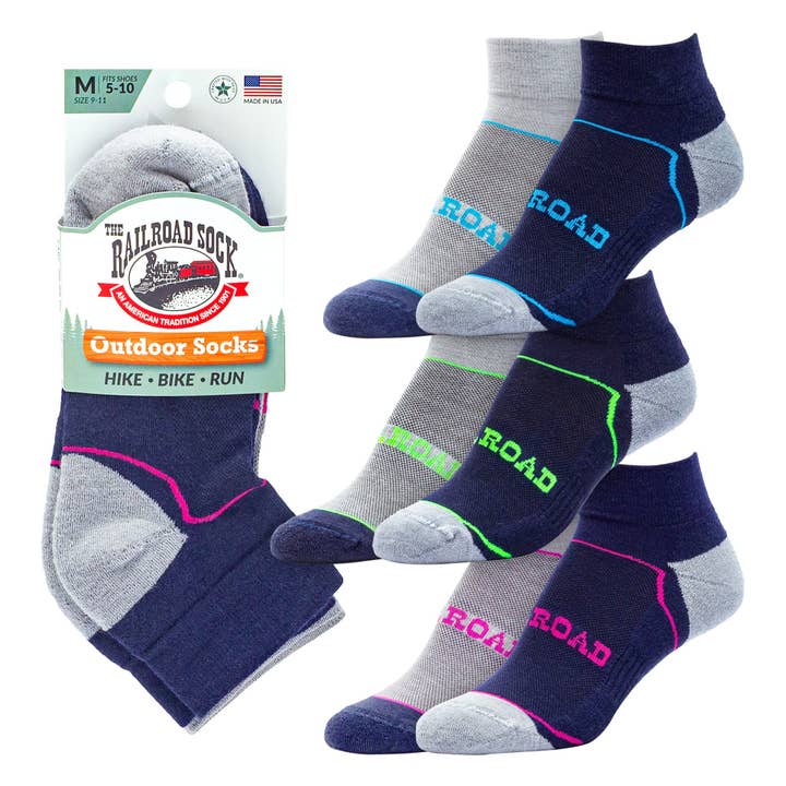 Chaussettes d'extérieur « quarter », taille M (2 paires) pour la vente par Railroad Sock llc