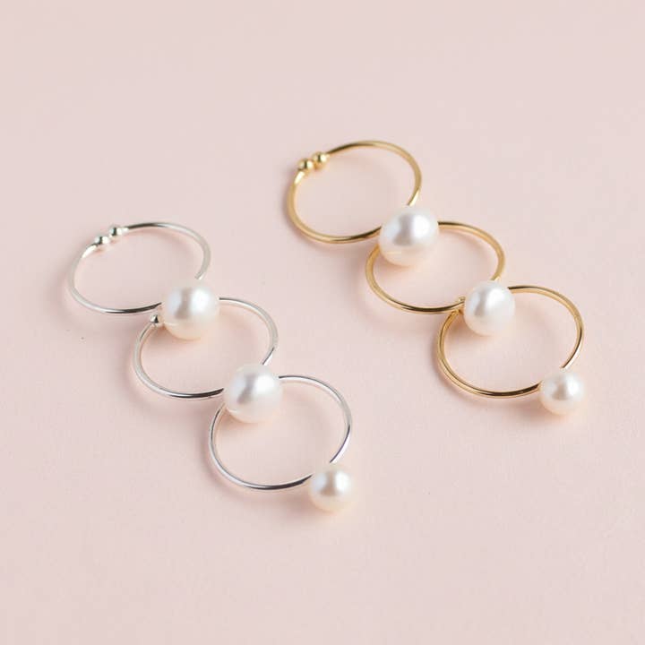 Elegant Thin Pearl Ring, Stackable June Birthstone (1R03c) for wholesale by iBijoux