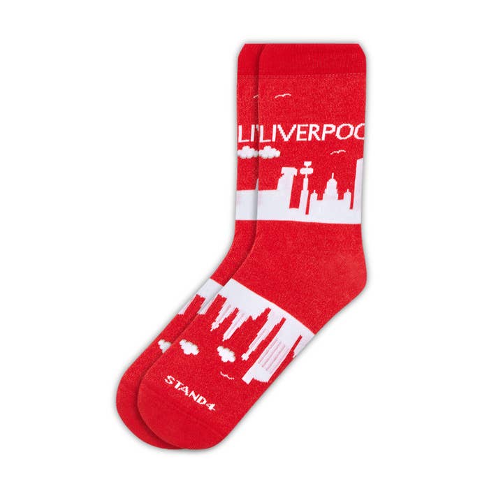 Rote Skyline-Socke von Liverpool für den Großhandel von Stand4 Socks