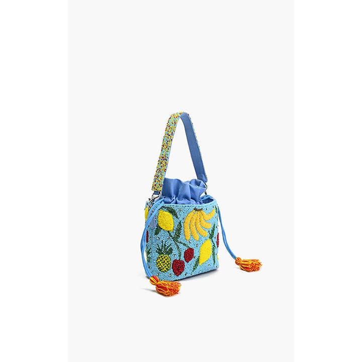 America & Beyond - Wholesale Shoulder Bag - Women's - Lush Fruits Beaded Bucket Bag