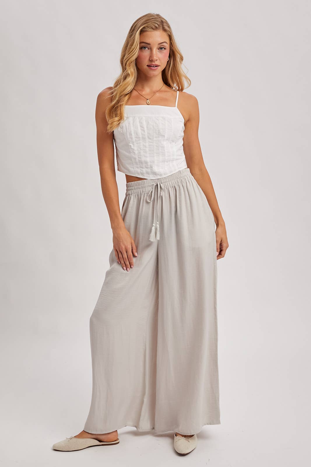 Bluivy - Wholesale Pants - Women's - SILKY PALAZZO WIDE LEG PANTS12