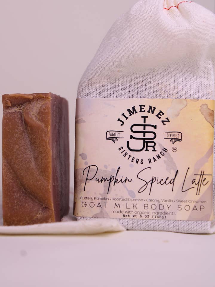 Pumpkin Spice Latte Goat Milk Bar Soap for wholesale by Jimenez Sisters Ranch