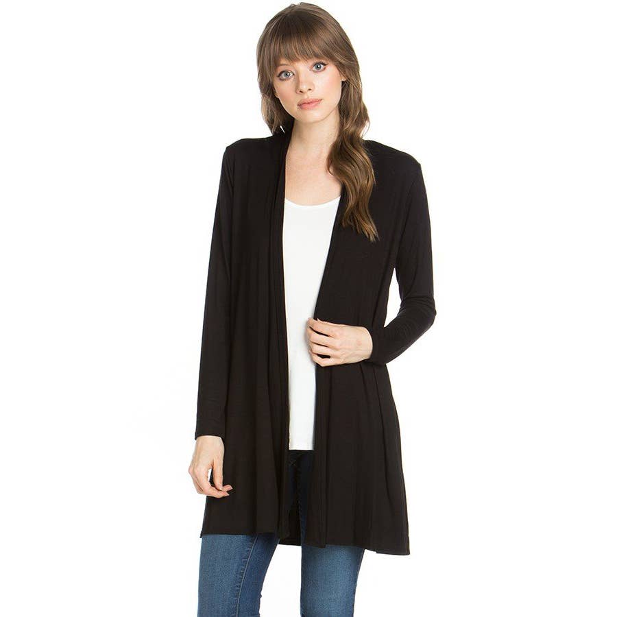 Azules Clothing - Venta al por mayor Cárdigan - Mujer - Cárdigan drapeado de manga larga con parte delantera abierta36