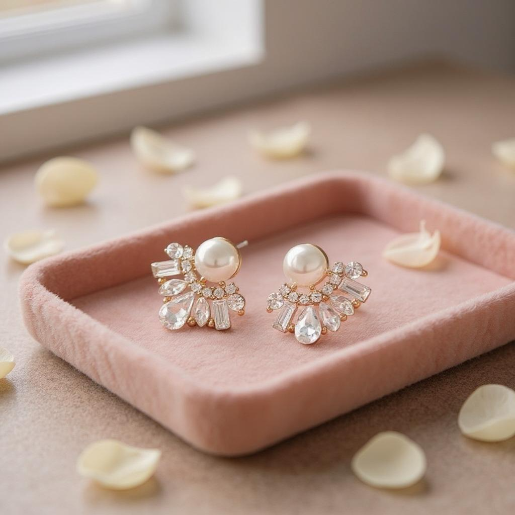 Athena Bridal Jewellery – wholesale Stud/post earrings – ATHENA COLLECTION - GATSBY INSPIRED STUD EARRINGS - CZER880 4