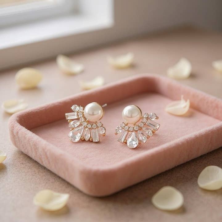 Athena Bridal Jewellery – wholesale Stud/post earrings – ATHENA COLLECTION - GATSBY INSPIRED STUD EARRINGS - CZER880 4