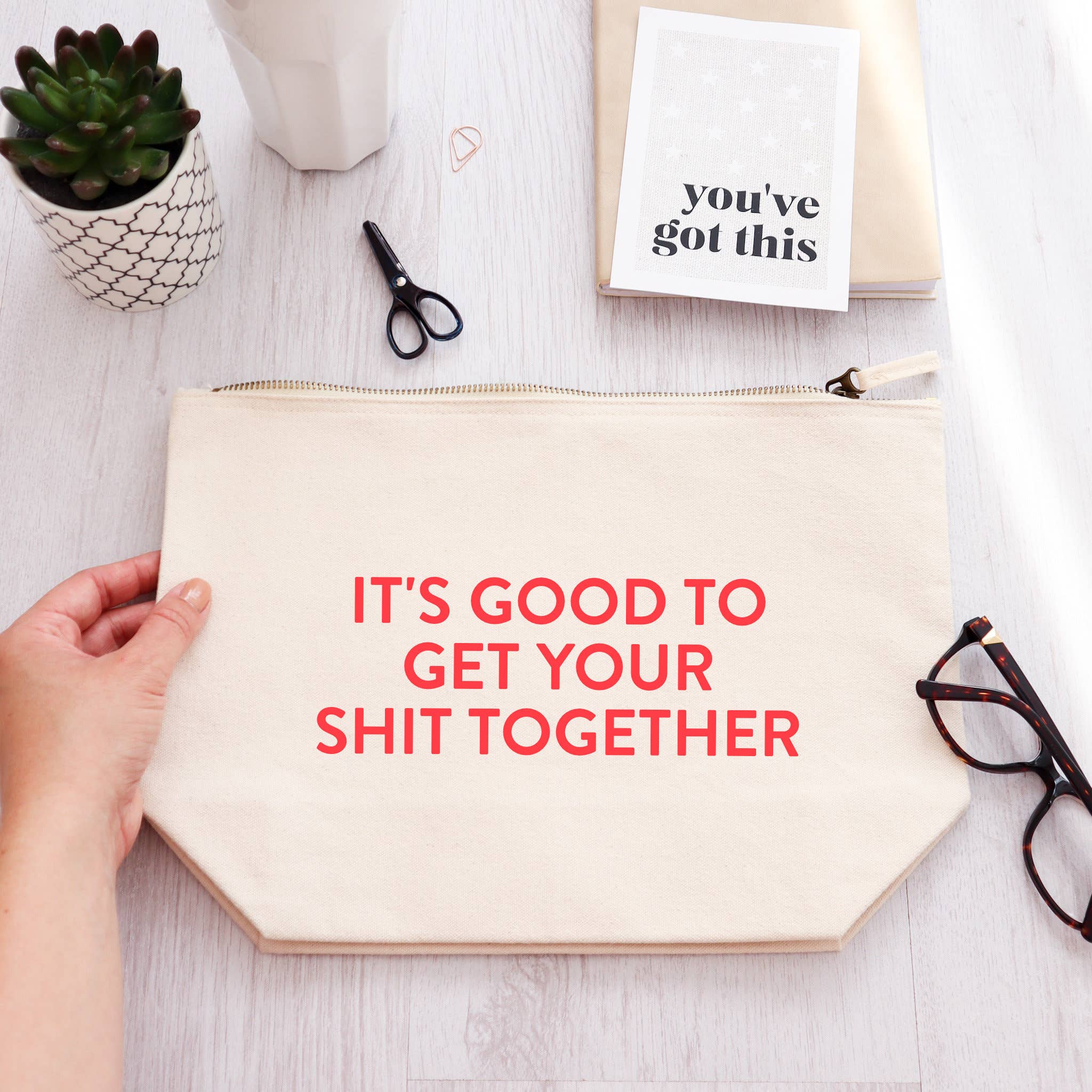Word Up Creative - Wholesale Makeup/Cosmetic Bag - It's good to get your shit together funny quote make up bag3
