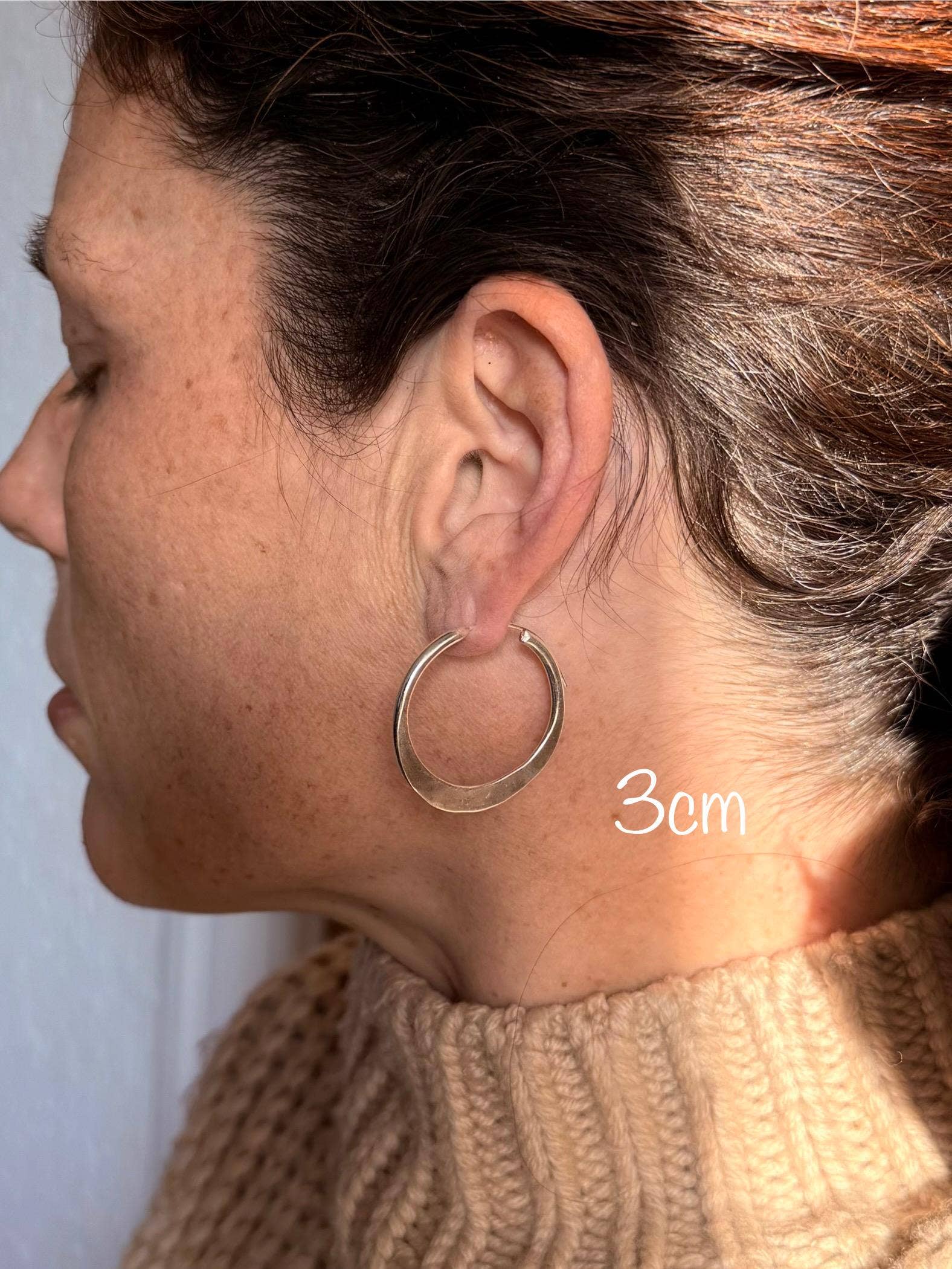 Kaali Boutique – wholesale Hoop earrings – Hammered Flat Silver Hoop Earrings, Bohemian Hoops, Ethnic Jewellery, Everyday Silver Earrings3