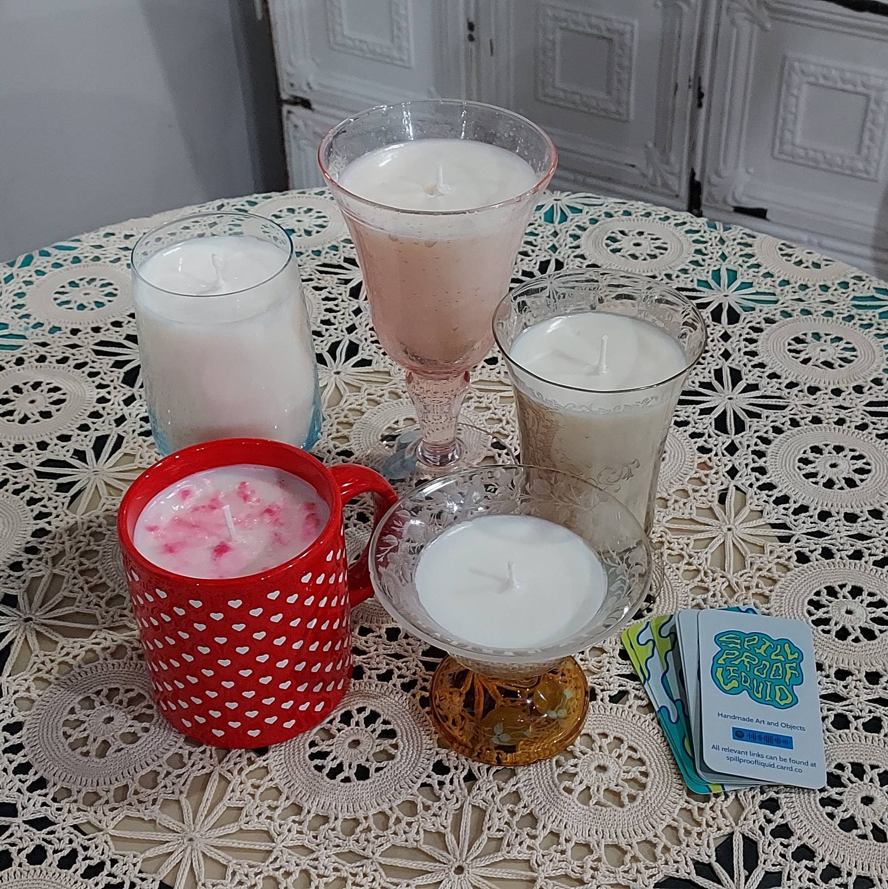 SpillProofLiquid - Wholesale Jar/Filled Candle - Custom Handcrafted Upcycled Container Candles1