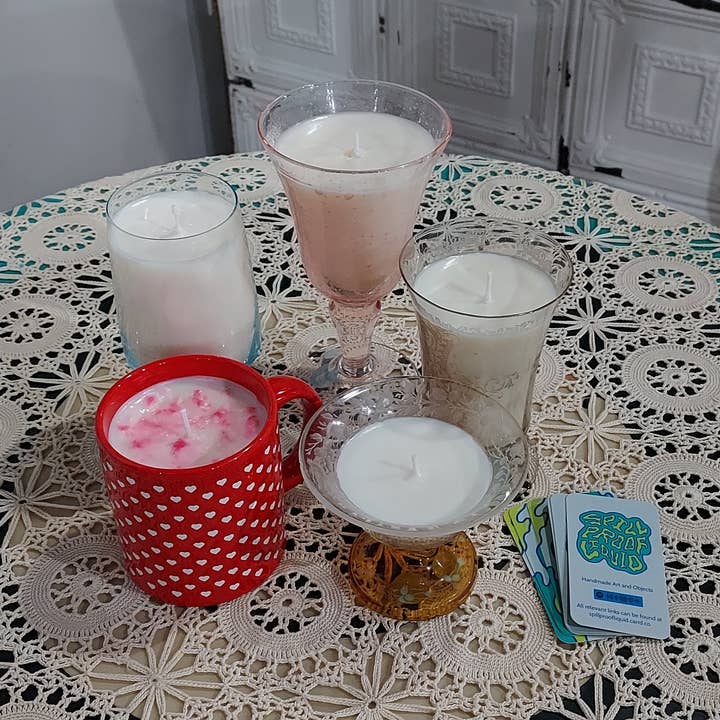 SpillProofLiquid - Wholesale Jar/Filled Candle - Custom Handcrafted Upcycled Container Candles1