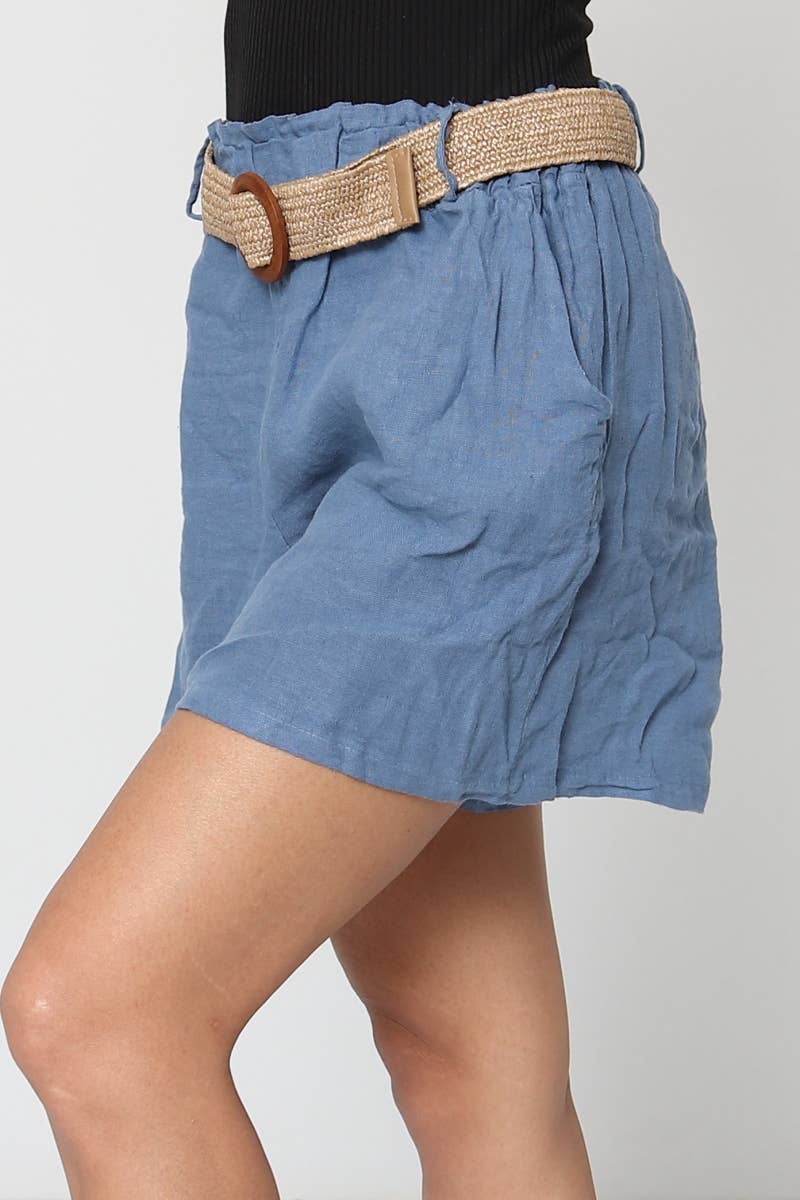 LÉA & LUC – wholesale Shorts – Dam – Shorts i 100 % linne med bälte REF. 505725