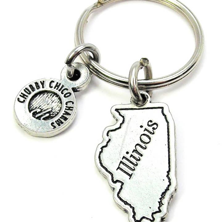 Illinois Porte-clés State Pride Home Town Voyage 50 États pour la vente par Chubby Chico Charms