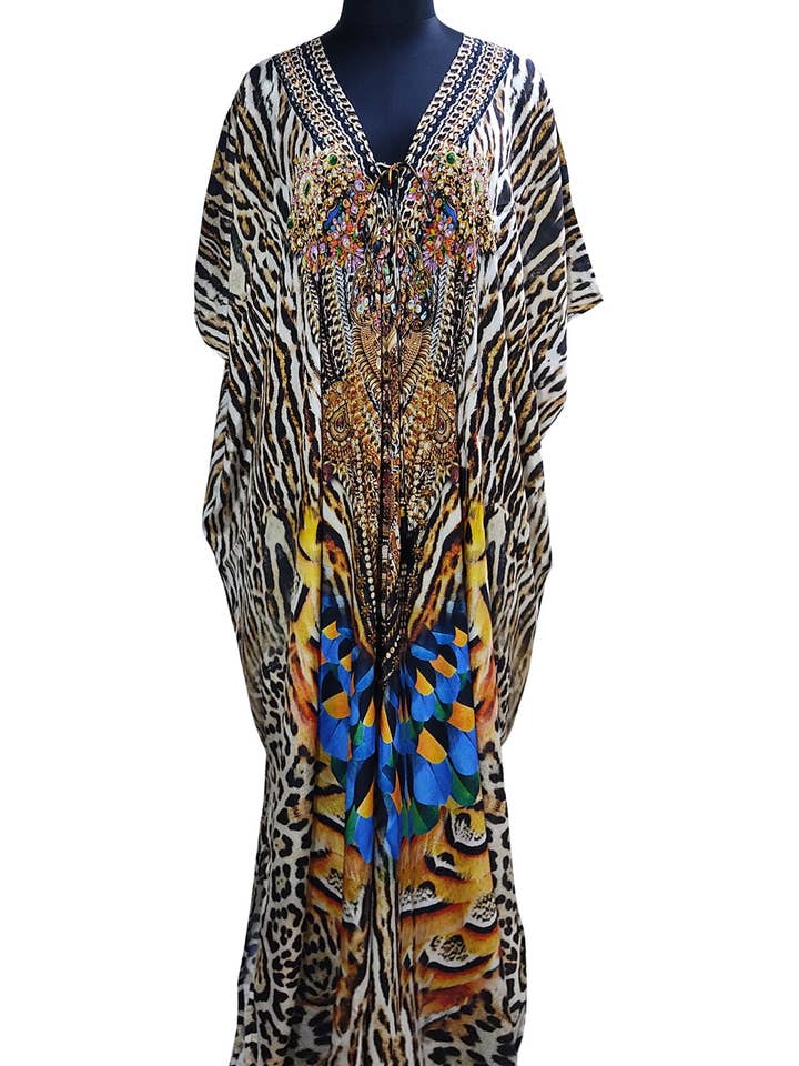 Converteerbare lange kaftan met dierenprint voor wholesale door Kyle x Shahida