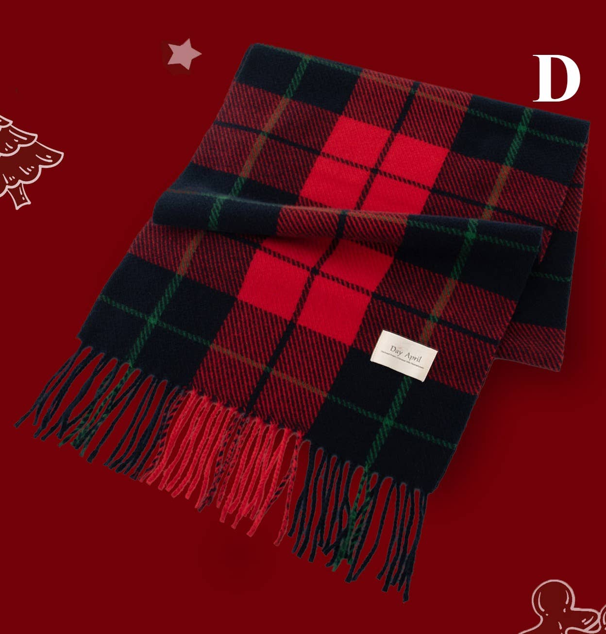 Sweetkama - Wholesale Scarf - Women's - Ladies Merry Christmas Plaid Daily Scarf SKAS41983