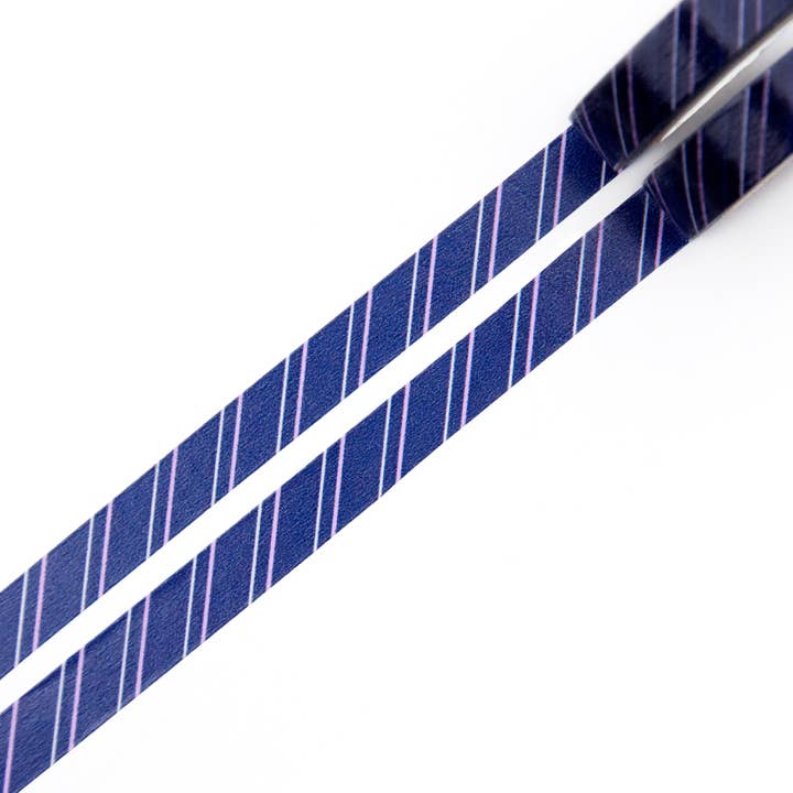 Washi Tape a righe blu navy e rosa per la vendita all'ingrosso da parte di Willwa