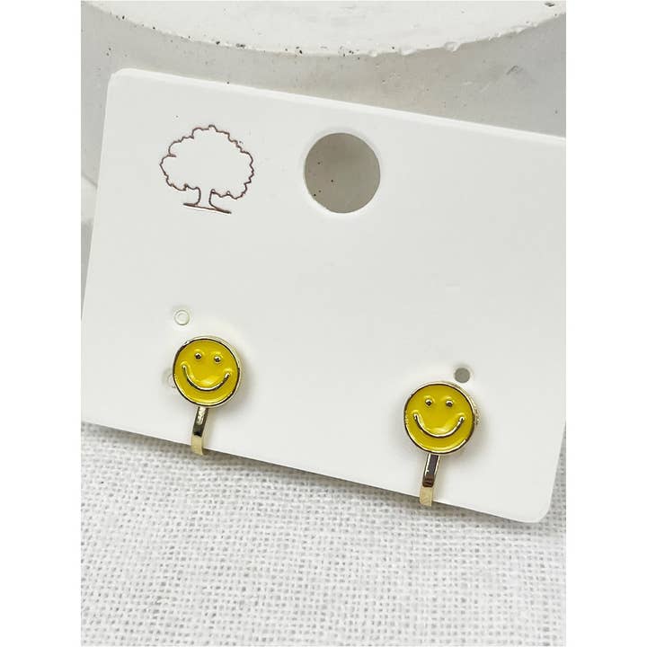 MIX COLOR Smiley Face Clip on Earrings for wholesale on Faire