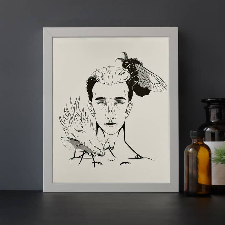 Bug Man (Version 2) | Risograph Print 8x10 for wholesale by And Studio