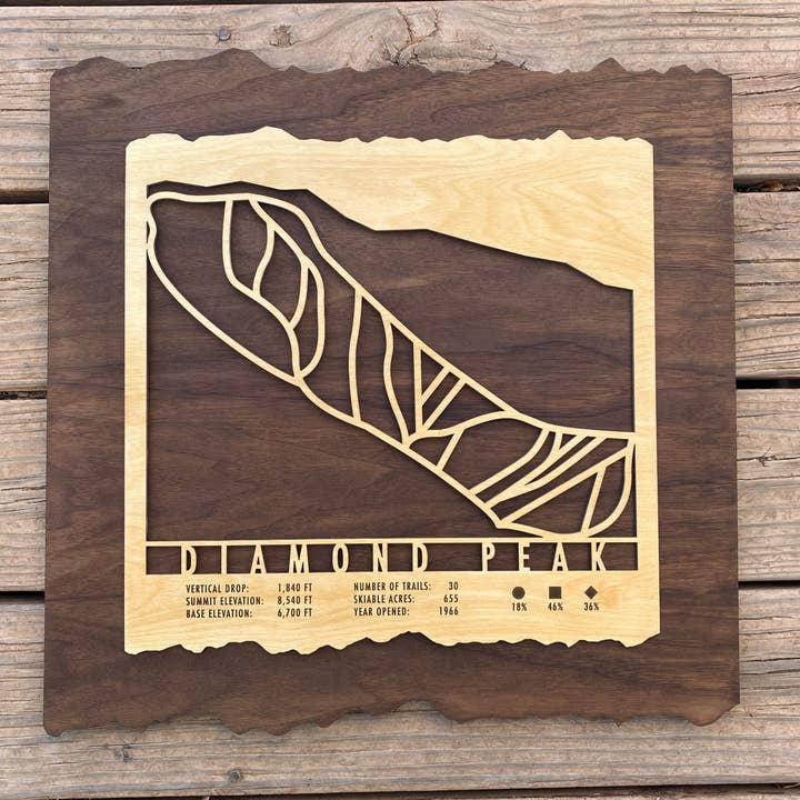 Diamond Peak Trail Map for wholesale by Mountaincut