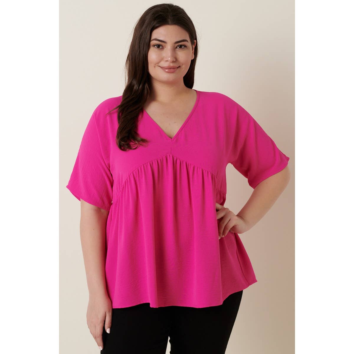 mittoshop - Wholesale Tunic - Women's - CT9073PL-PLUS AIRFLOW DOLMAN BABYDOLL BLOUSE2