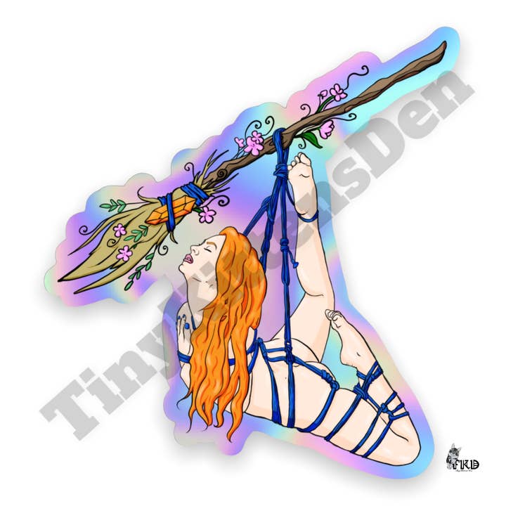 Adesivo de vinil de suspensão Witchy Shibari por atacado de TinyKittensDen