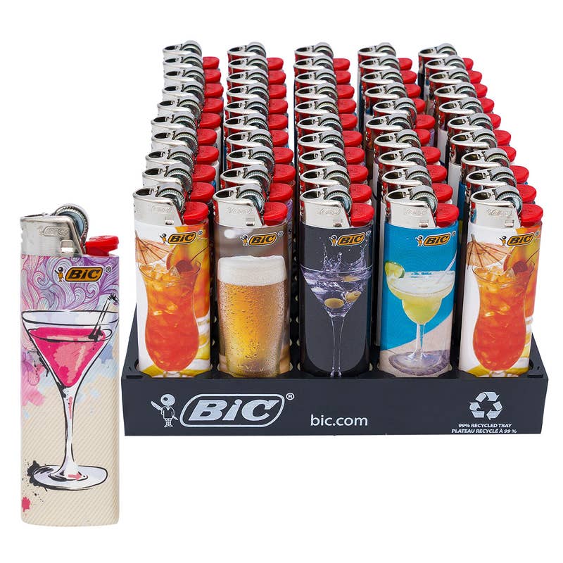 Deluxe Import Trading - Venta al por mayor Encendedor - Encendedores BIC con Temática de Cócteles - Colores Surtidos0