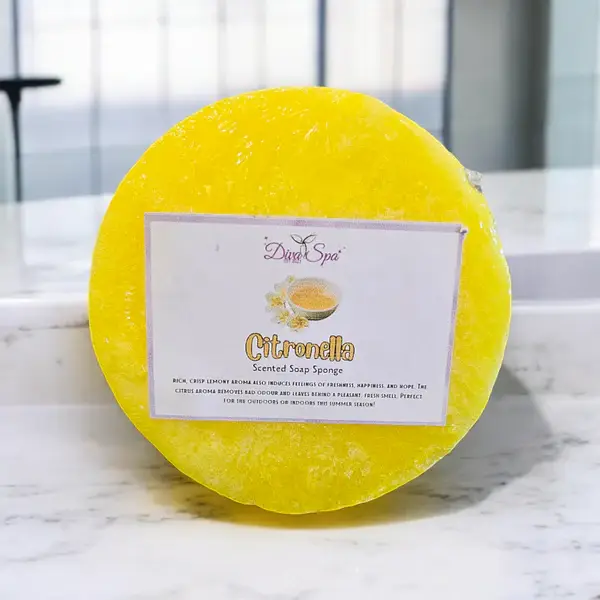 Divaspa – wholesale Bath pouf/sponge – Citronella soap sponge1