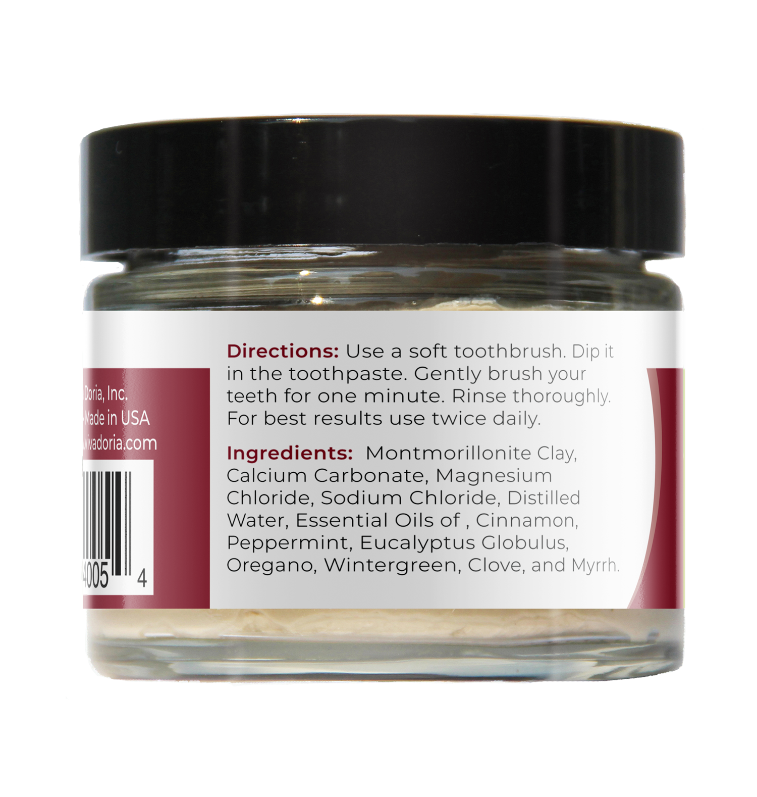 VIVA DORIA INC. - Wholesale Toothpaste - Natural Mineralizing Toothpaste  Cinnamon (3 oz Glass jar)1