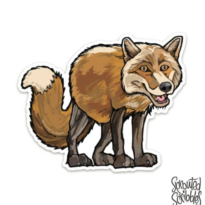 Fox Sticker | Waterproof Vinyl Decal for wholesale by Sprouted Scribbles