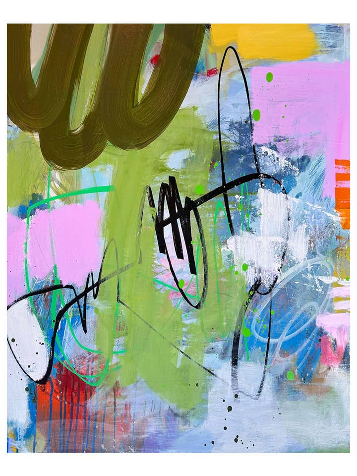 Under the Banana Tree Abstract Art Print for wholesale by Valerie Dumas Art