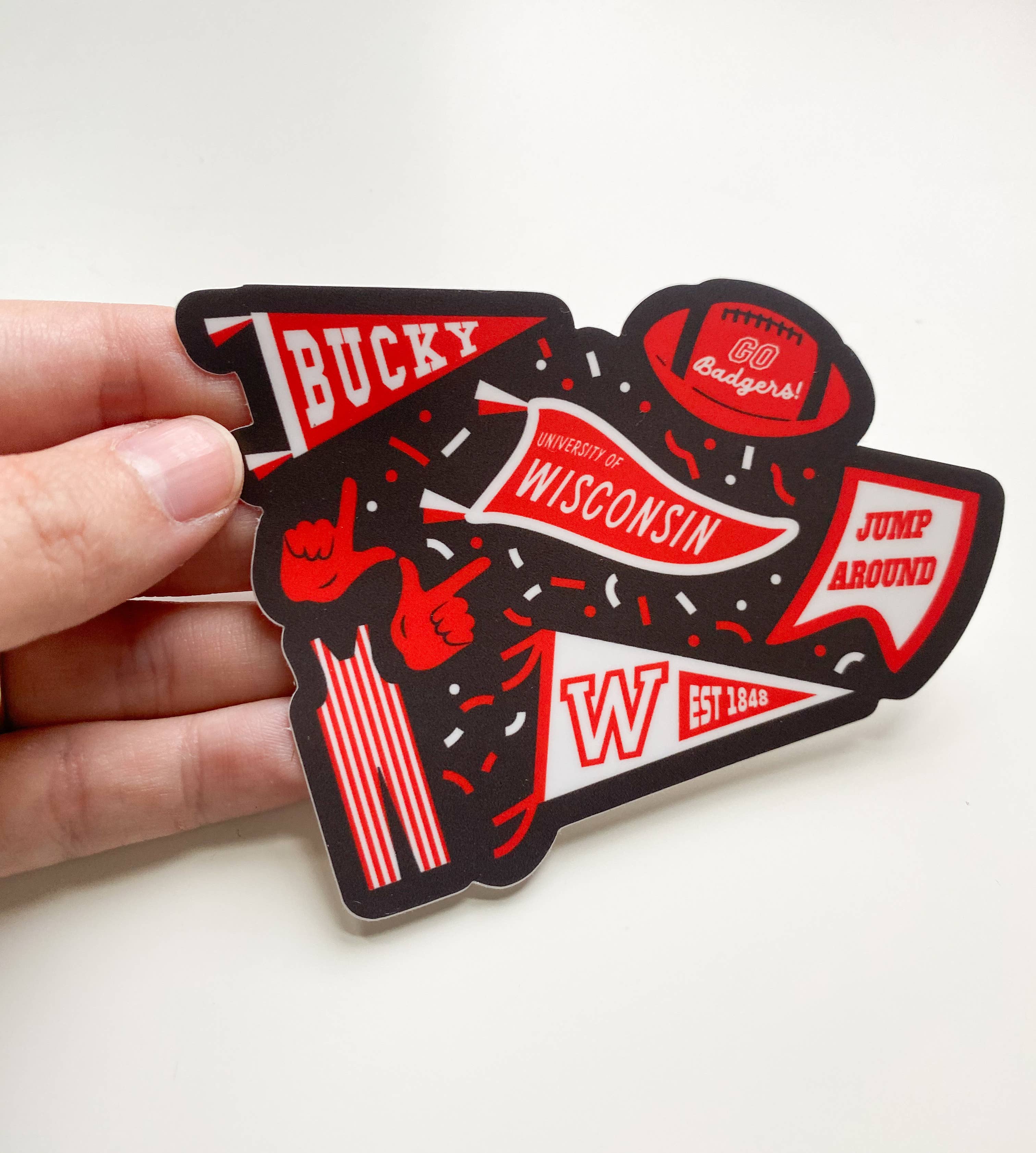 Bottlebrush Graphics - Vendita all'ingrosso Adesivo - Adesivo Vintage Gagliardetto Madison Wisconsin UWM2