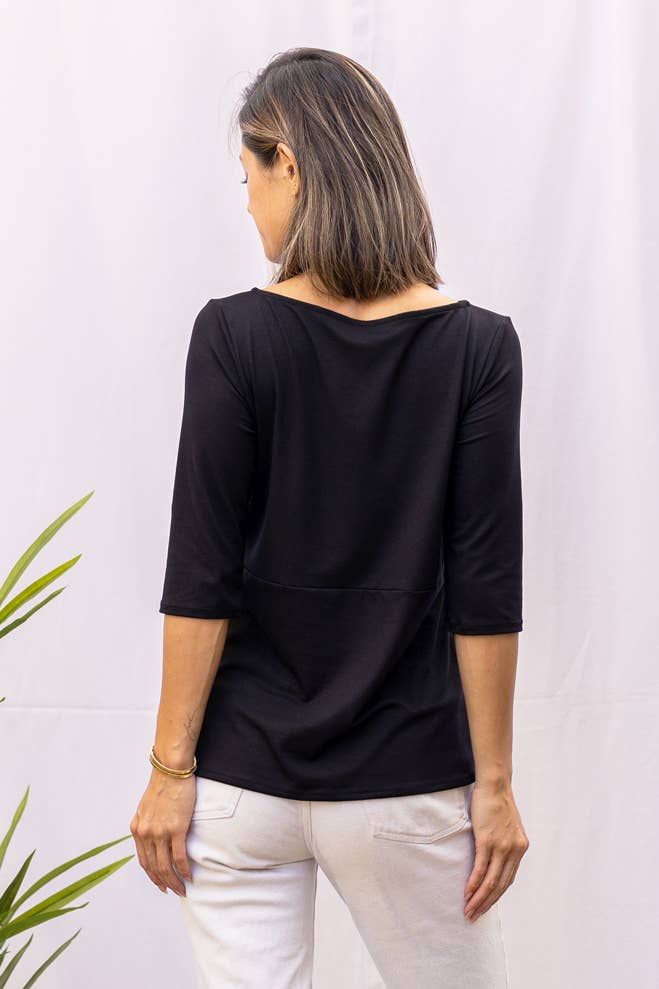 Ten Tomorrow - Wholesale Gebreide top - Dames - Meg Boatneck Top (zwart)3
