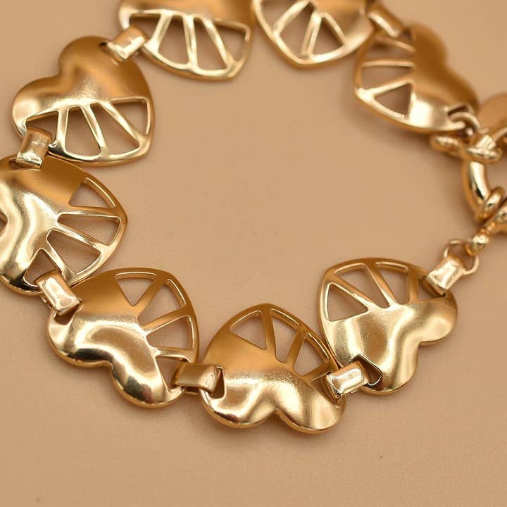 Antoine Forgyldt Hjertearmbånd for engroshandel hos Coraline Bijoux