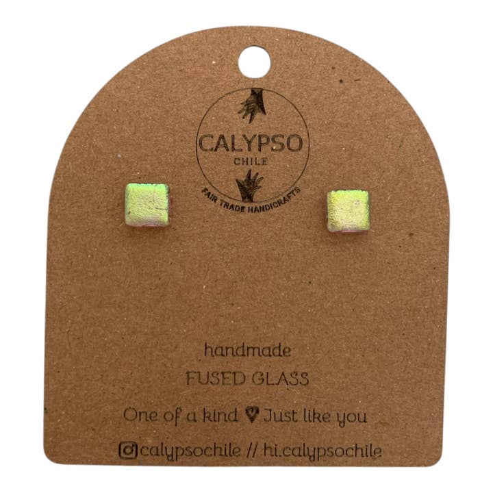 Dichroic Glass Stud Earring - Lunar Glow for wholesale by Calypso Chile