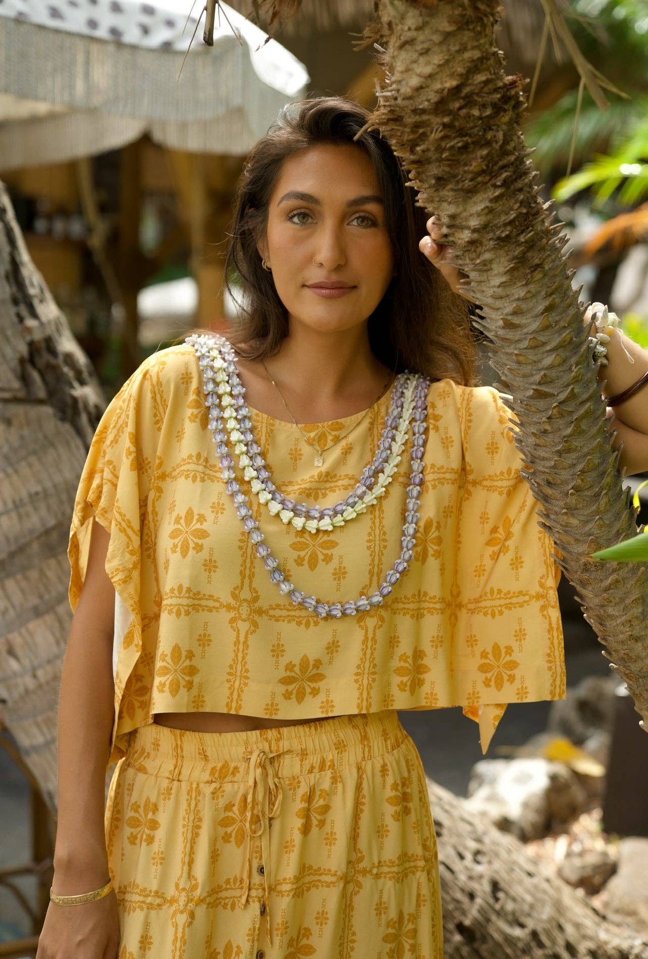 EHA Culture - Wholesale Blouse - Women's - Pua Kenikeni Glow Hina Blouse0