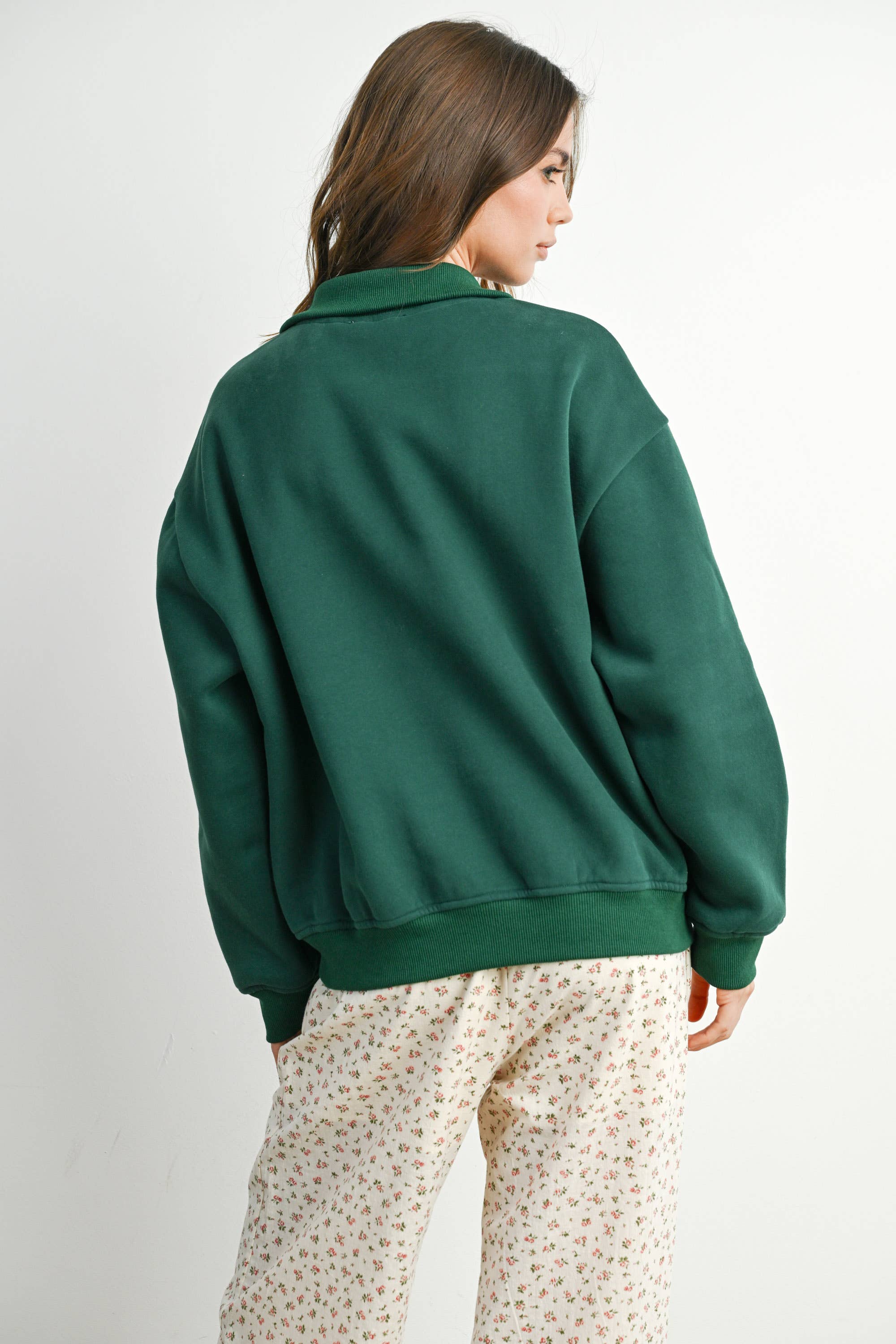 BUTTERMELON - Wholesale Sweatshirt - Women's - Quarter Zip Long Sleeve Top - BMT779540