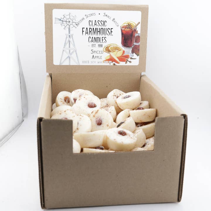 NEW! Soy Wax Melts - Spiced Apple 80 pc Box for wholesale by Classic Farmhouse Candles