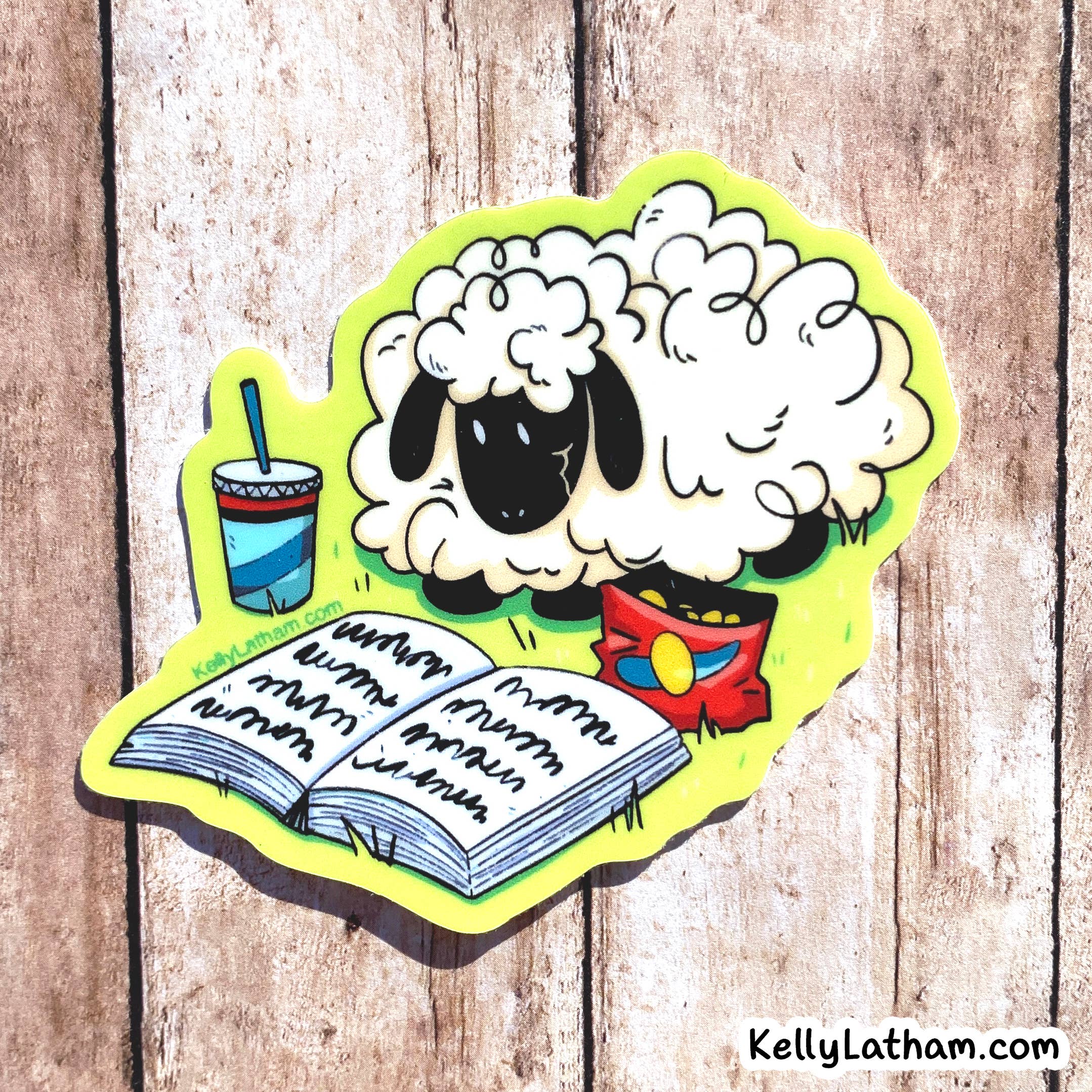 Kelly Latham Art - Vente Autocollant - Autocollant Mouton Lisant un Livre – Librairies Boutiques de Cadeaux2