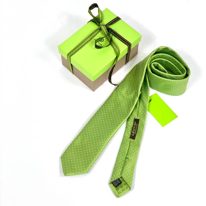 GRAVATA FORMAL DE SEDA DE BOLINHAS VERDE CLARO CM 6 COD 313 por atacado de C.C.&Co.Srl